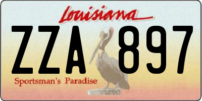 LA license plate ZZA897