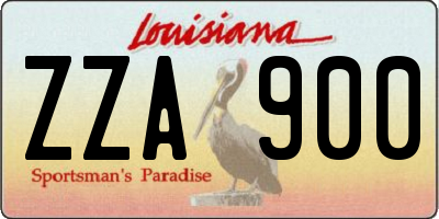 LA license plate ZZA900