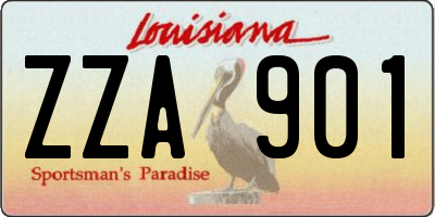 LA license plate ZZA901