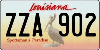 LA license plate ZZA902