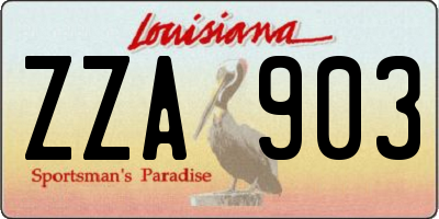 LA license plate ZZA903