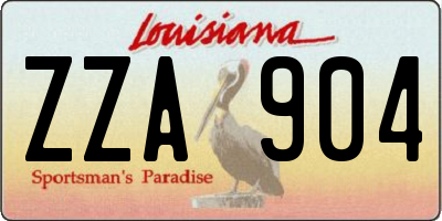 LA license plate ZZA904