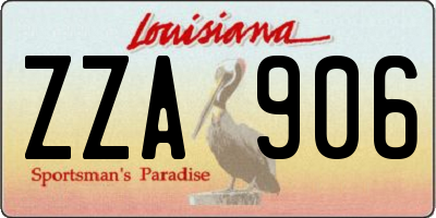 LA license plate ZZA906