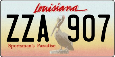 LA license plate ZZA907