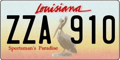 LA license plate ZZA910