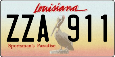 LA license plate ZZA911