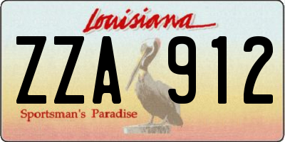 LA license plate ZZA912