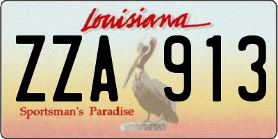 LA license plate ZZA913