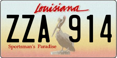 LA license plate ZZA914