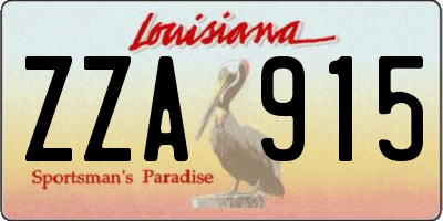 LA license plate ZZA915