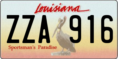 LA license plate ZZA916