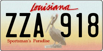 LA license plate ZZA918