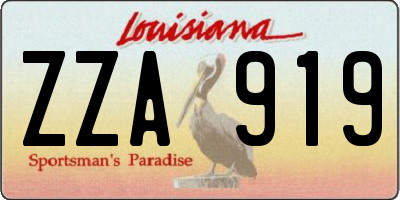 LA license plate ZZA919