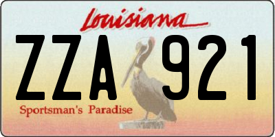 LA license plate ZZA921