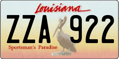 LA license plate ZZA922