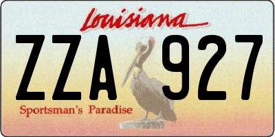 LA license plate ZZA927