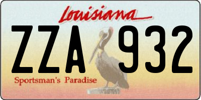 LA license plate ZZA932