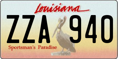 LA license plate ZZA940