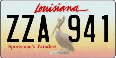 LA license plate ZZA941