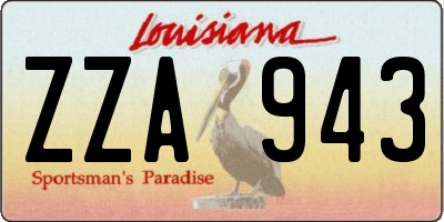 LA license plate ZZA943