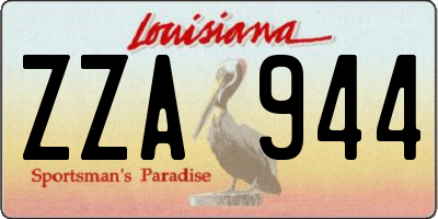 LA license plate ZZA944