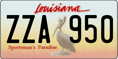 LA license plate ZZA950