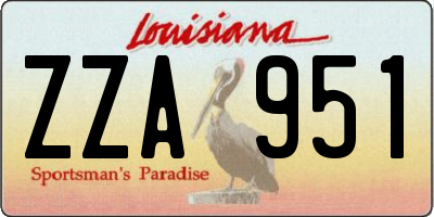 LA license plate ZZA951