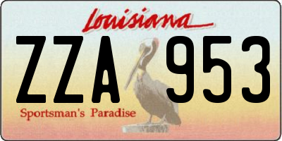 LA license plate ZZA953