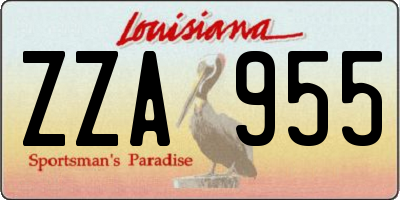 LA license plate ZZA955