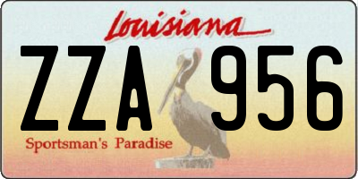 LA license plate ZZA956