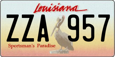 LA license plate ZZA957