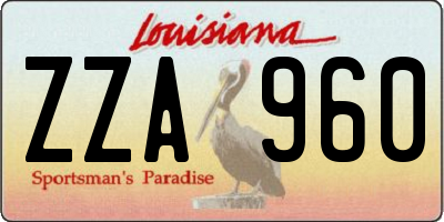 LA license plate ZZA960