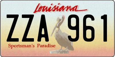 LA license plate ZZA961