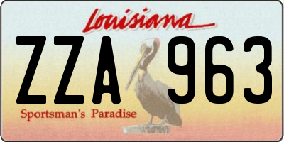 LA license plate ZZA963