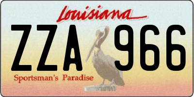 LA license plate ZZA966