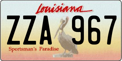 LA license plate ZZA967