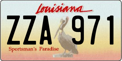 LA license plate ZZA971