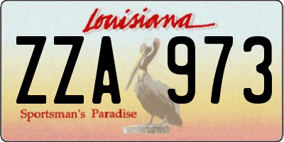 LA license plate ZZA973