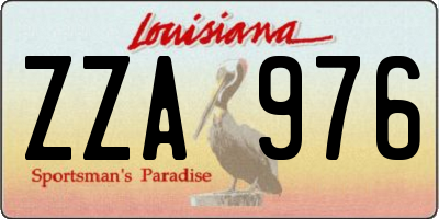 LA license plate ZZA976