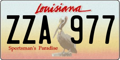 LA license plate ZZA977