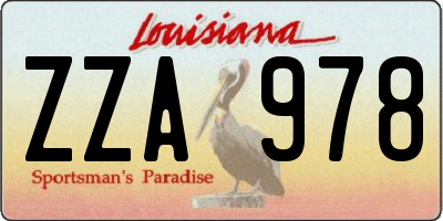 LA license plate ZZA978