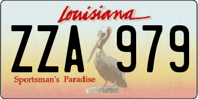 LA license plate ZZA979