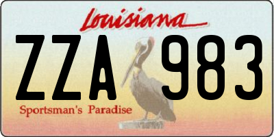 LA license plate ZZA983