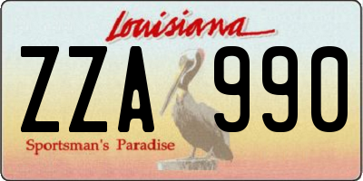 LA license plate ZZA990