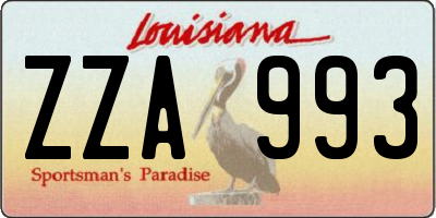 LA license plate ZZA993