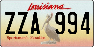 LA license plate ZZA994