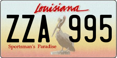 LA license plate ZZA995