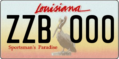 LA license plate ZZB000