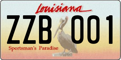 LA license plate ZZB001