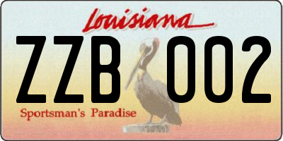 LA license plate ZZB002